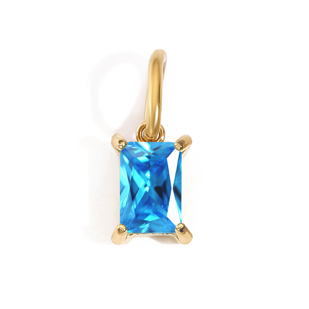 Vela Birthstone Charm in gold tone featuring birth month, product image 12