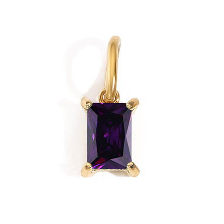 Vela Birthstone Charm in gold tone featuring birth month, product image 14