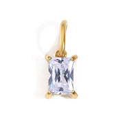 Vela Birthstone Charm in gold tone featuring birth month, product image 4