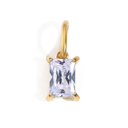 Vela Birthstone Charm in gold tone featuring birth month, product image 4