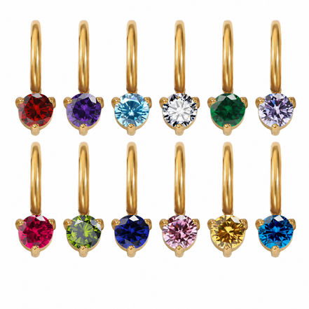 Luna Birthstone Drop in gold tone featuring birth month