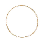 Nora Paperclip Necklace in gold tone featuring paperclip chain