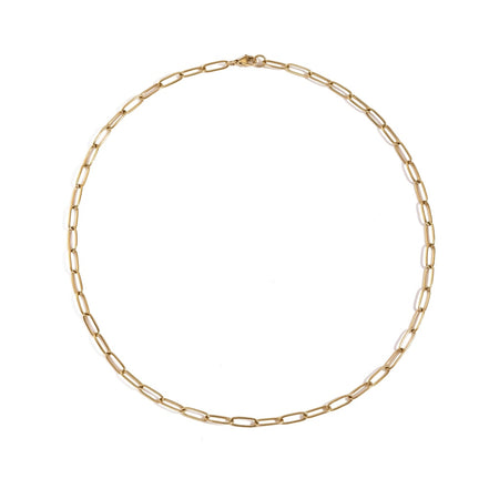 Nora Paperclip Necklace in gold tone featuring paperclip chain