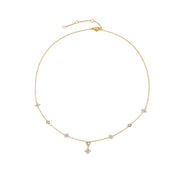 Clover Sparkle Necklace in gold tone