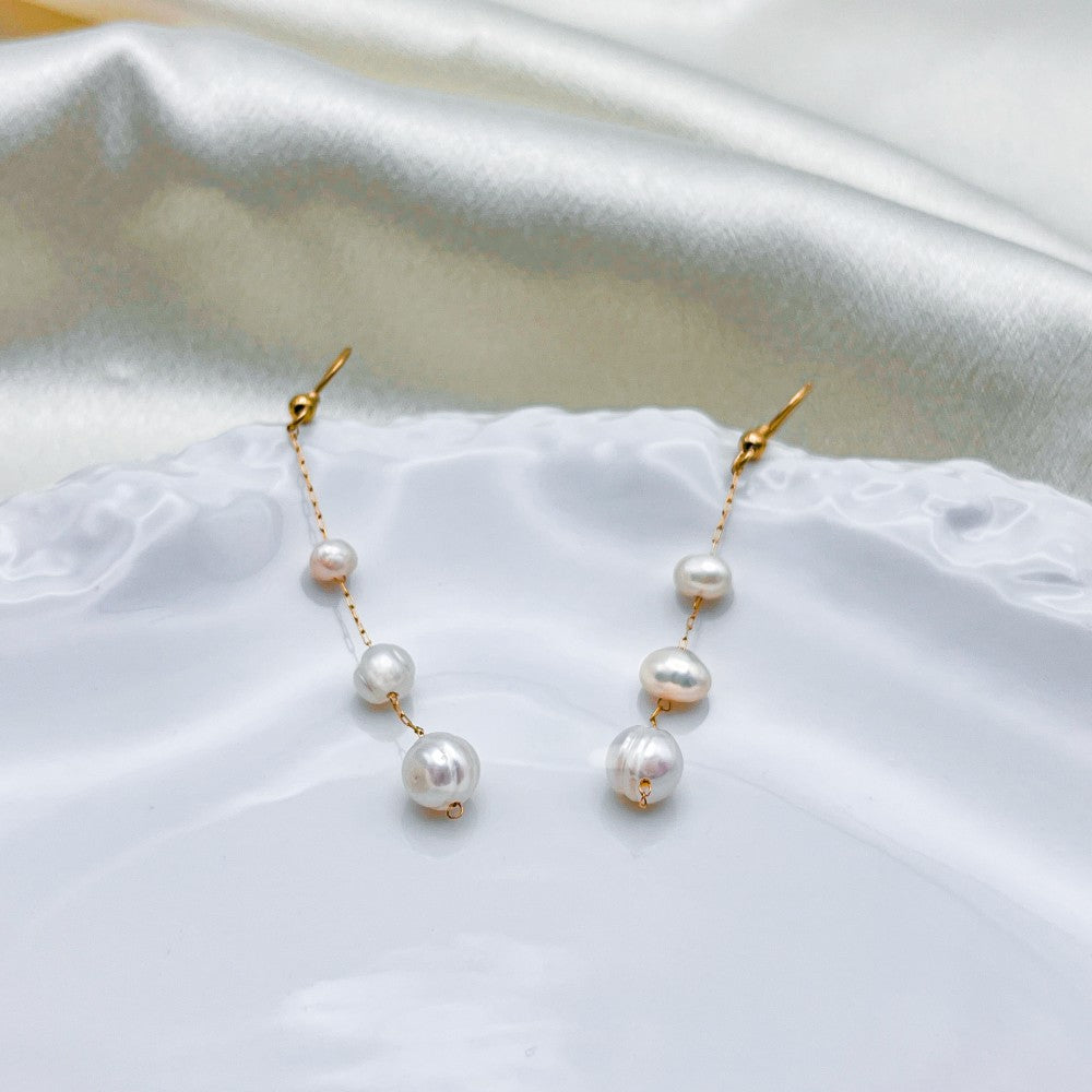 Sienna Pearl Drop Earrings in gold tone, product image 2