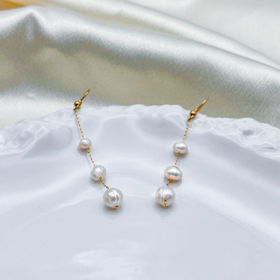 Sienna Pearl Drop Earrings in gold tone, product image 2