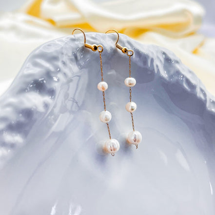 Sienna Pearl Drop Earrings in gold tone, product image 5