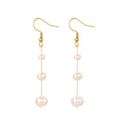 Sienna Pearl Drop Earrings in gold tone