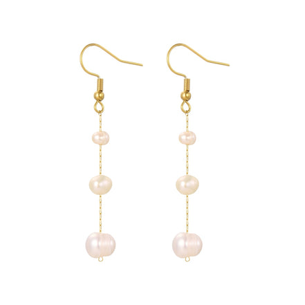 Sienna Pearl Drop Earrings in gold tone