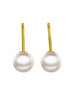 Elara Pearl Drop Studs in gold tone featuring pearl accent