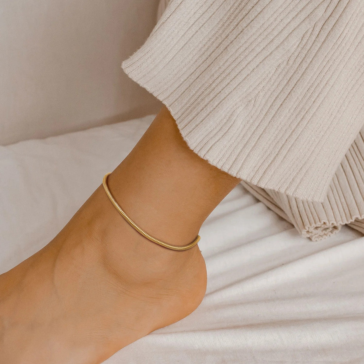 Mira Snake Anklet featuring snake chain, product image 3