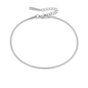 Mira Snake Anklet in silver tone featuring snake chain, product image 2