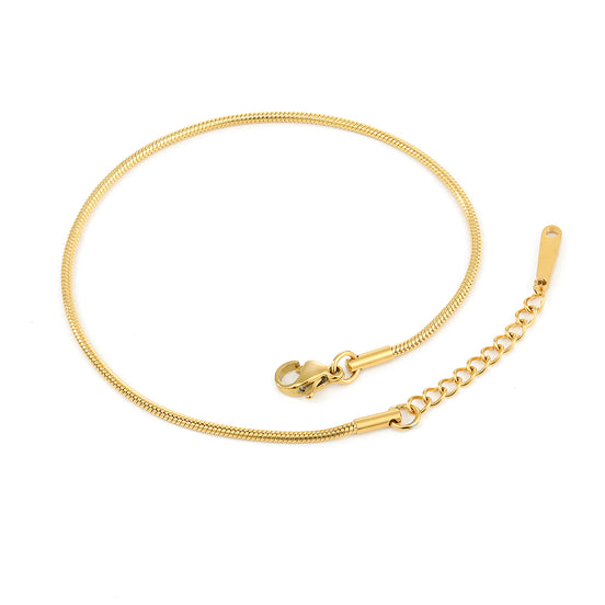 Mira Snake Anklet in gold tone featuring snake chain