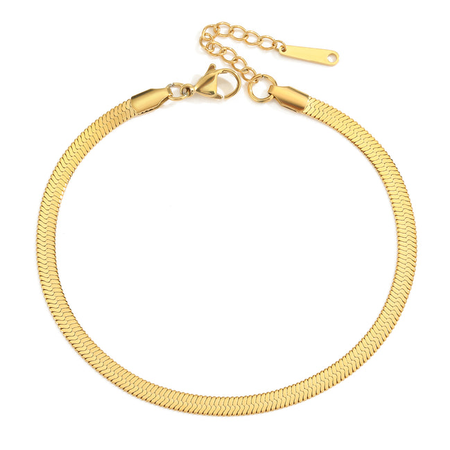 Mira Herringbone Chain in gold tone