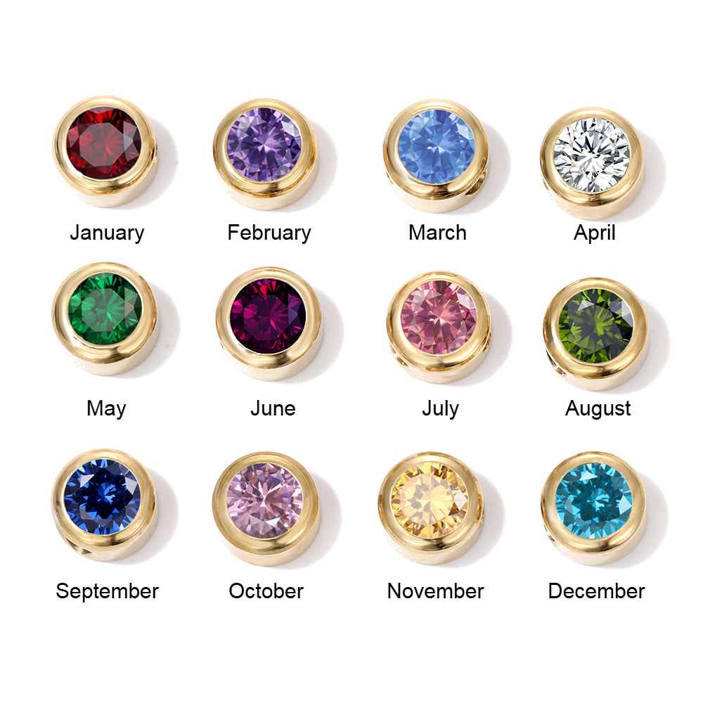 Mira Birthstone Charm in gold tone featuring birth month, product image 2