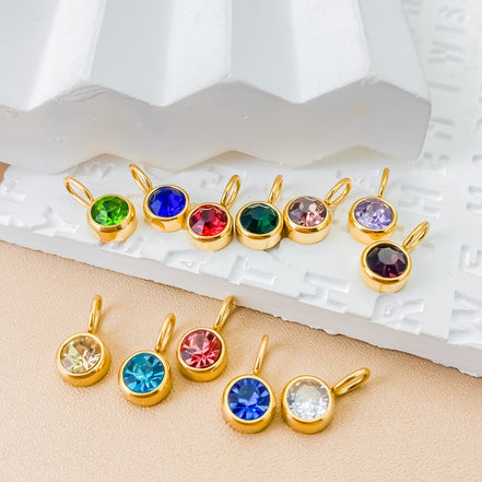 Luna Birthstone Tag in gold tone featuring birth month, product image 18