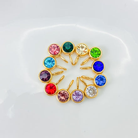 Luna Birthstone Tag in gold tone featuring birth month, product image 19
