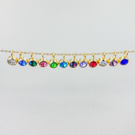 Luna Birthstone Tag in gold tone featuring birth month, product image 15