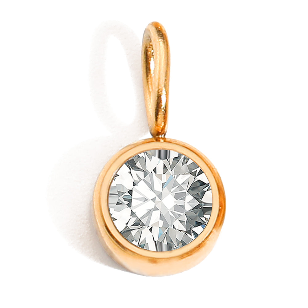 Luna Birthstone Tag in gold tone featuring birth month, product image 13