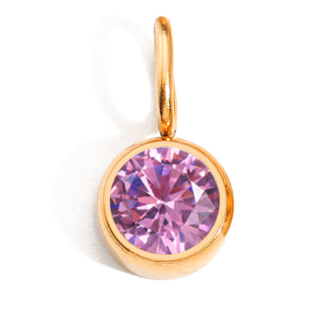 Luna Birthstone Tag in gold tone featuring birth month, product image 10
