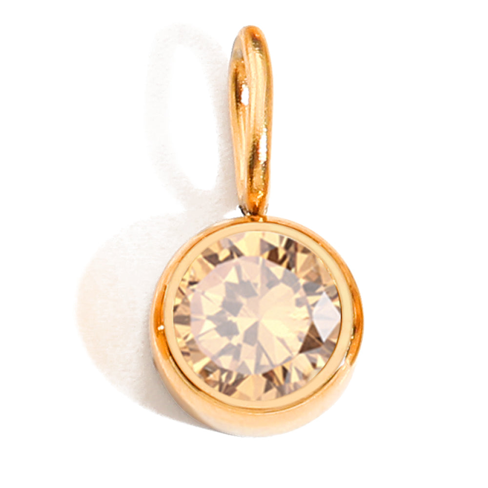 Luna Birthstone Tag in gold tone featuring birth month, product image 11