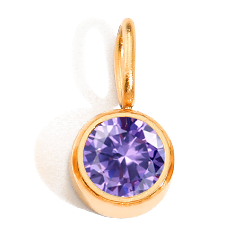 Luna Birthstone Tag in gold tone featuring birth month, product image 3