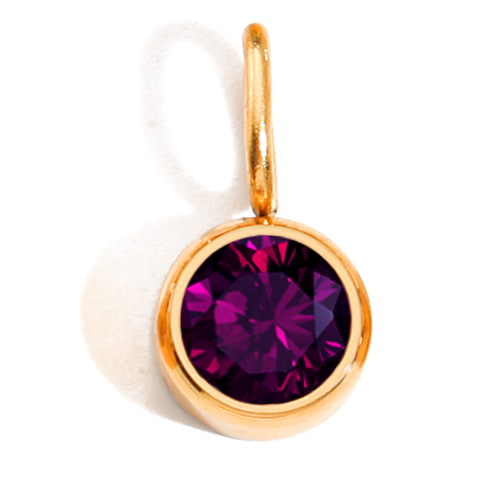 Luna Birthstone Tag in gold tone featuring birth month, product image 6