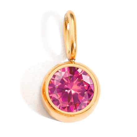 Luna Birthstone Tag in gold tone featuring birth month, product image 7
