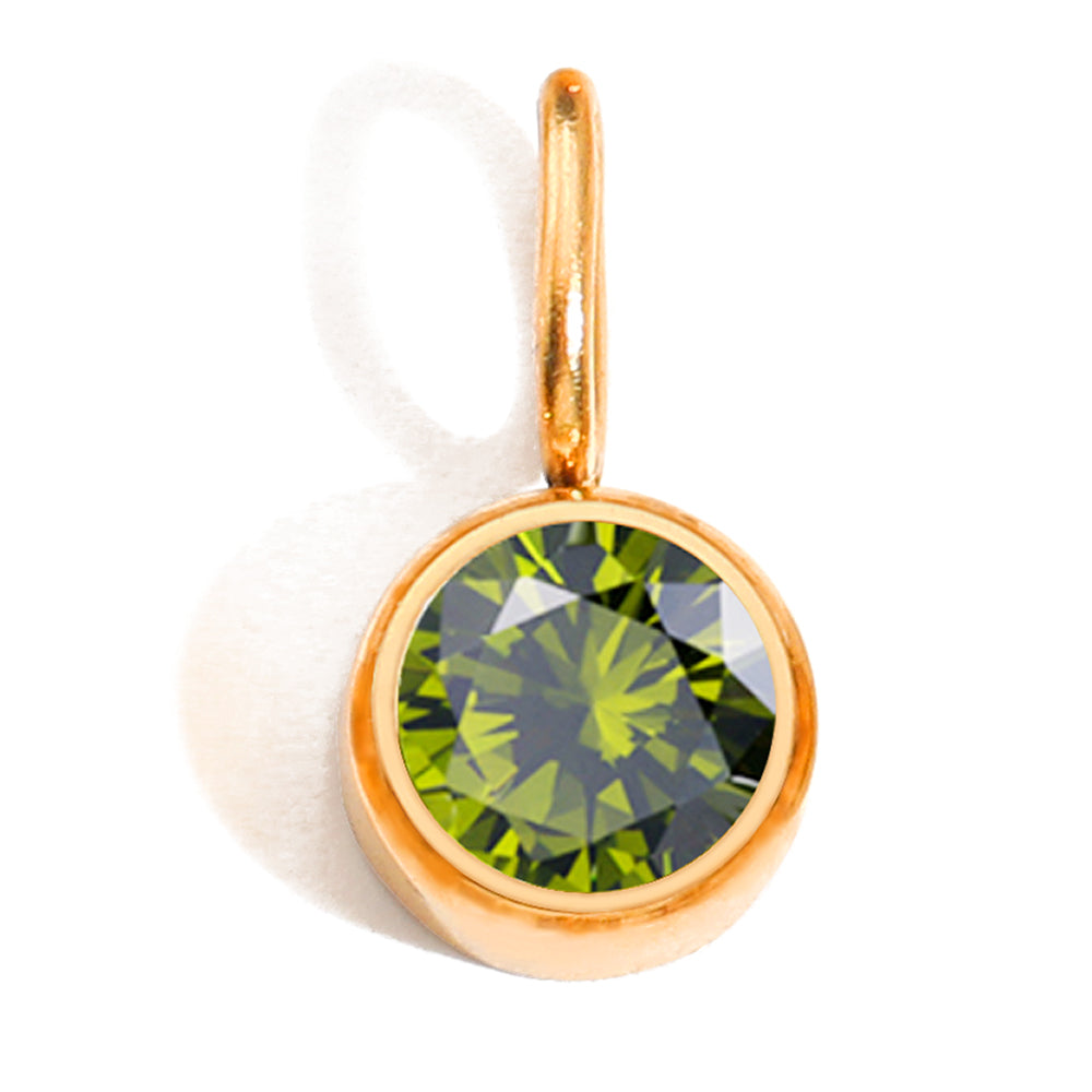 Luna Birthstone Tag in gold tone featuring birth month, product image 8