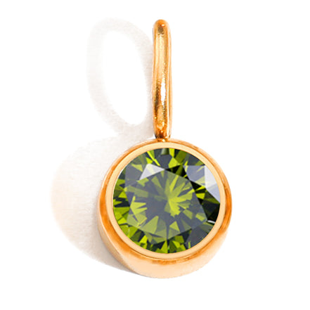 Luna Birthstone Tag in gold tone featuring birth month, product image 8