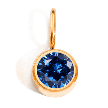 Luna Birthstone Tag in gold tone featuring birth month, product image 9