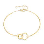 Amity Circle Bracelet in gold tone with interlocking circle design