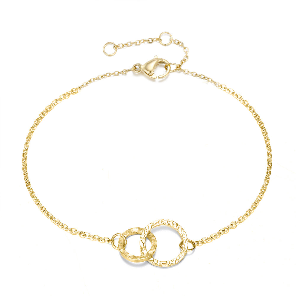 Amity Circle Bracelet in gold tone with interlocking circle design