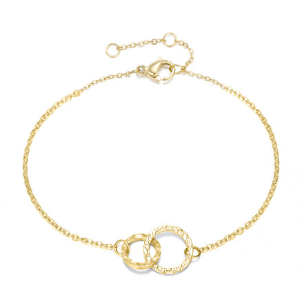 Amity Circle Bracelet in gold tone with interlocking circle design