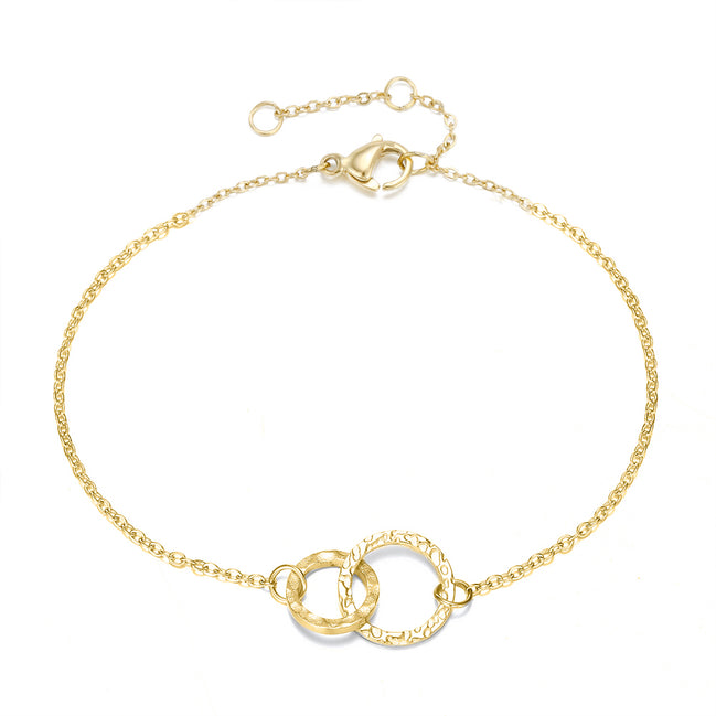 Amity Circle Bracelet in gold tone with interlocking circle design