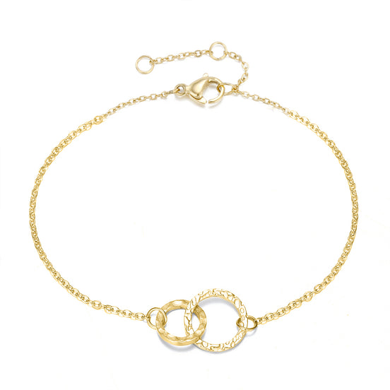 Amity Circle Bracelet in gold tone with interlocking circle design