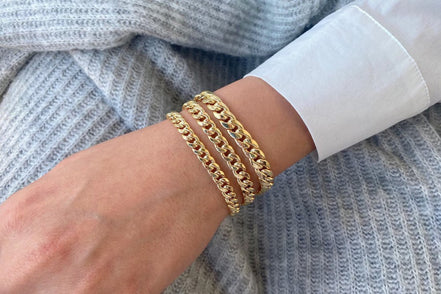Soren Cuban Bracelet in gold tone featuring cuban link, product image 16