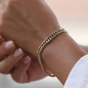 Soren Cuban Bracelet in gold tone featuring cuban link, product image 5