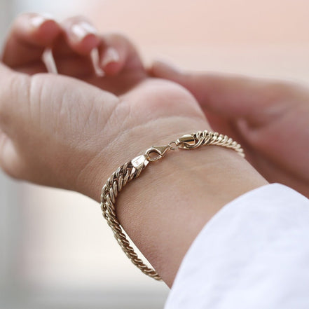 Soren Cuban Bracelet in gold tone featuring cuban link, product image 6