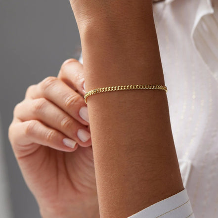 Soren Cuban Bracelet in gold tone featuring cuban link, product image 8