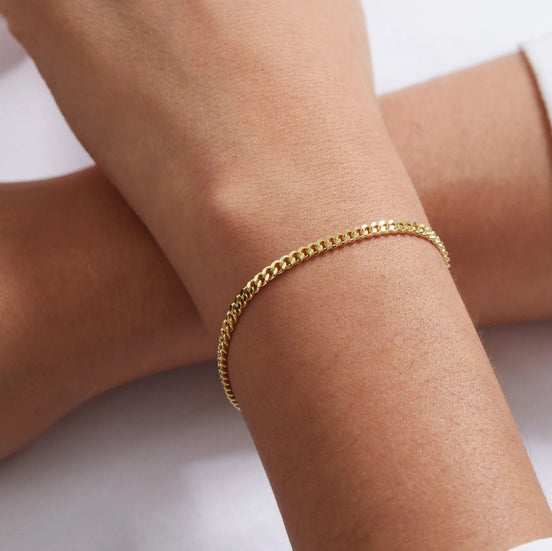 Soren Cuban Bracelet in gold tone featuring cuban link, product image 2