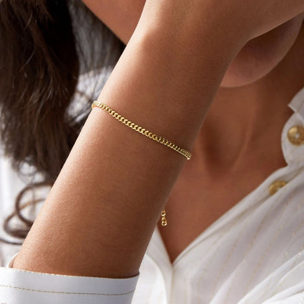 Soren Cuban Bracelet in gold tone featuring cuban link, product image 10
