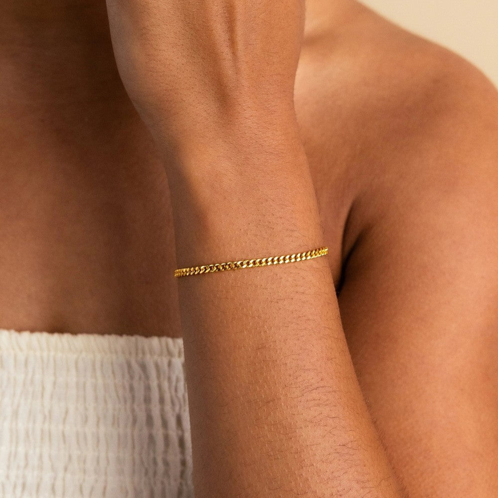Soren Cuban Bracelet in gold tone featuring cuban link, product image 13