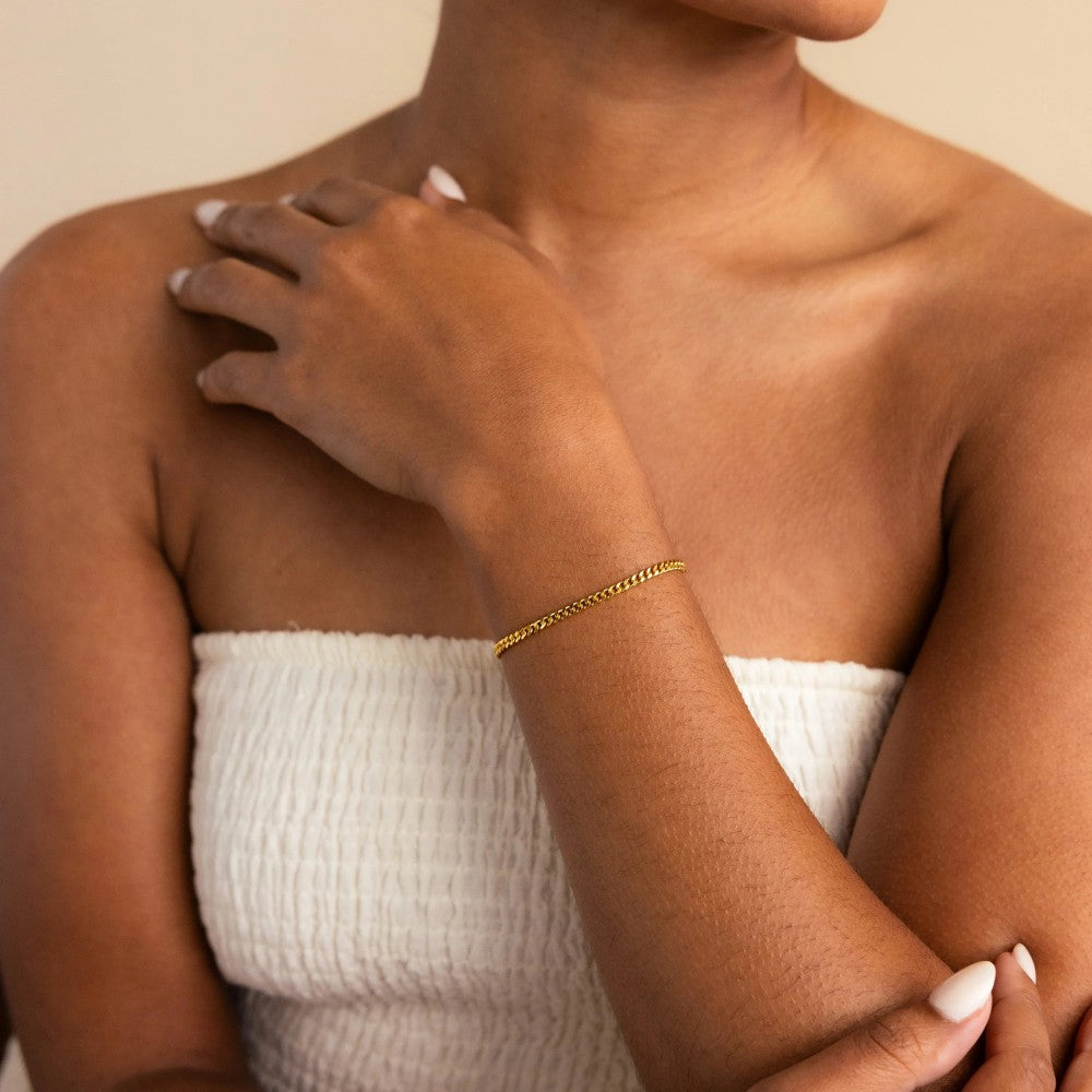 Soren Cuban Bracelet in gold tone featuring cuban link, product image 15