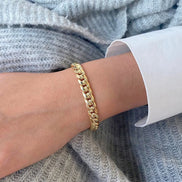 Soren Cuban Bracelet in gold tone featuring cuban link, product image 17