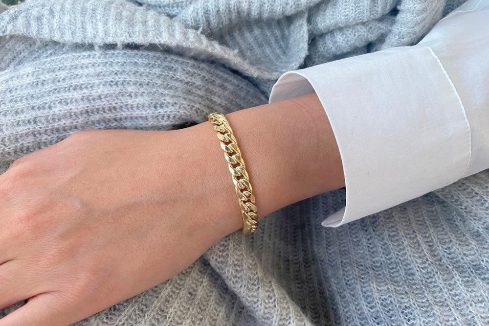 Soren Cuban Bracelet in gold tone featuring cuban link, product image 17