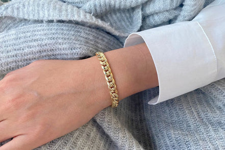 Soren Cuban Bracelet in gold tone featuring cuban link, product image 17