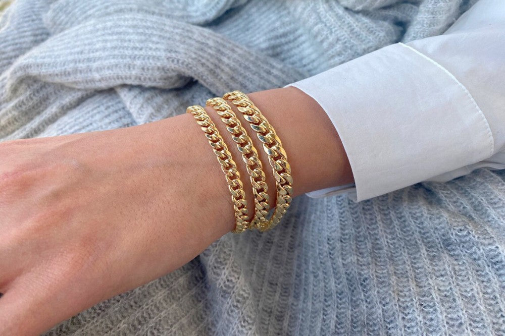 Soren Cuban Bracelet in gold tone featuring cuban link, product image 18