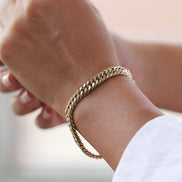 Soren Cuban Bracelet in gold tone featuring cuban link, product image 3