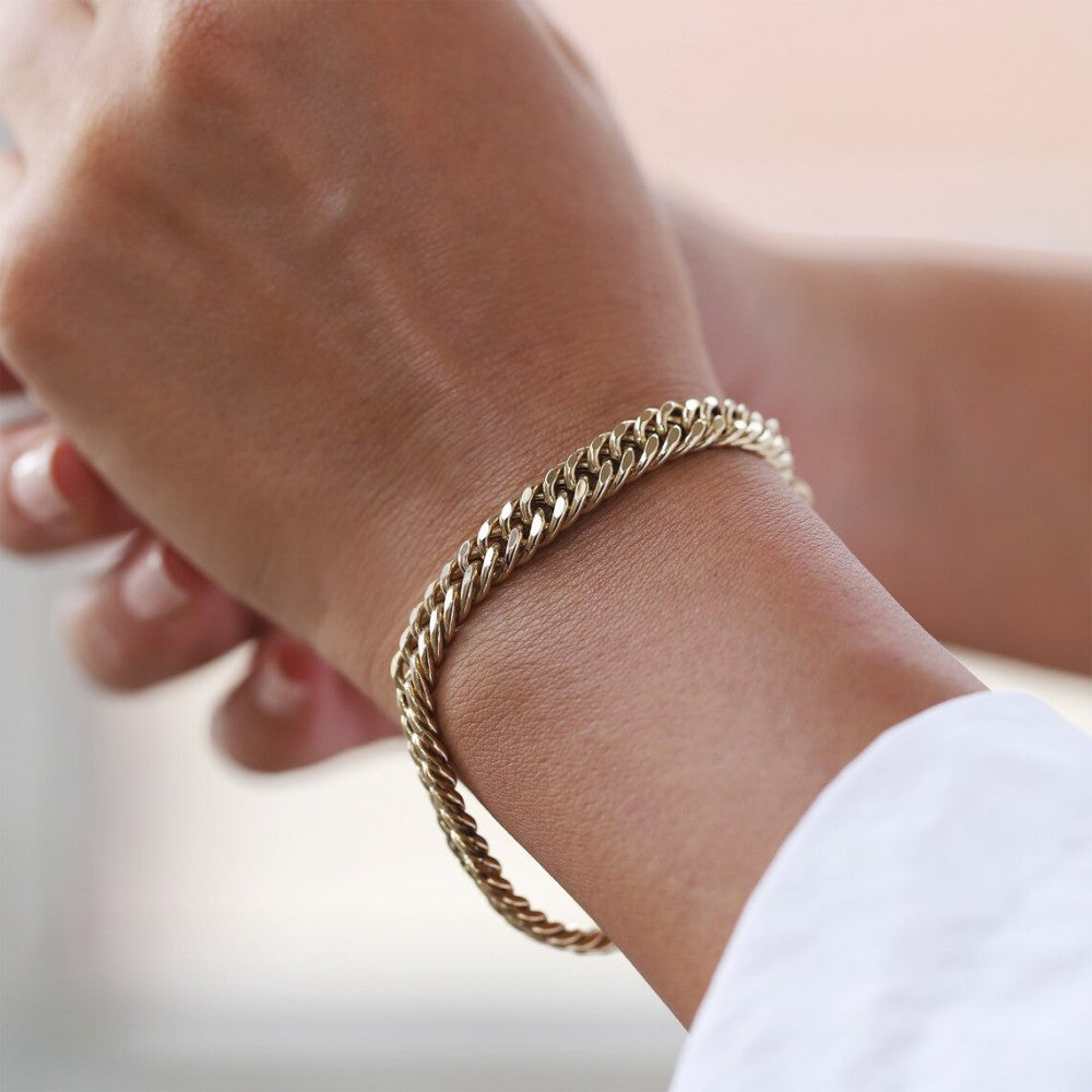 Soren Cuban Bracelet in gold tone featuring cuban link, product image 3